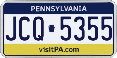 PA license plate JCQ5355
