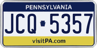 PA license plate JCQ5357