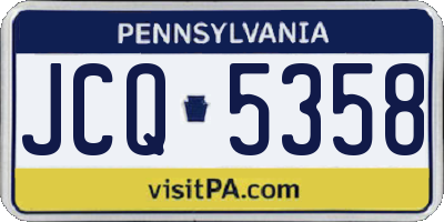 PA license plate JCQ5358