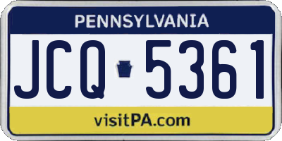 PA license plate JCQ5361