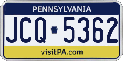 PA license plate JCQ5362