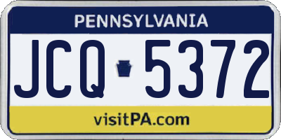 PA license plate JCQ5372