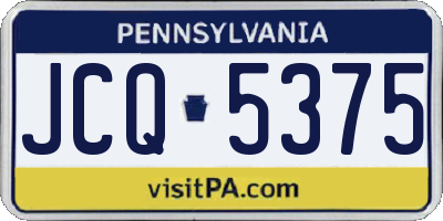 PA license plate JCQ5375