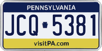 PA license plate JCQ5381