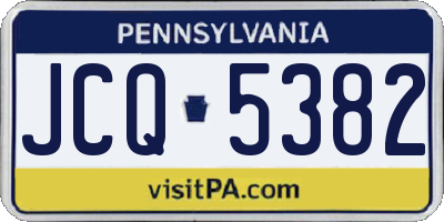 PA license plate JCQ5382