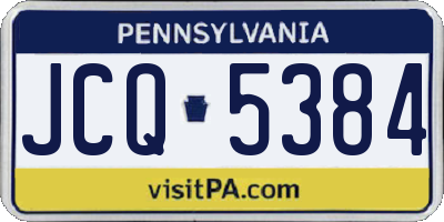 PA license plate JCQ5384