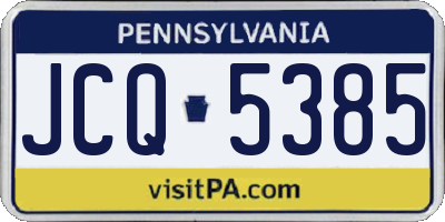 PA license plate JCQ5385