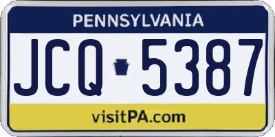 PA license plate JCQ5387
