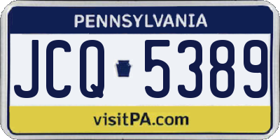 PA license plate JCQ5389