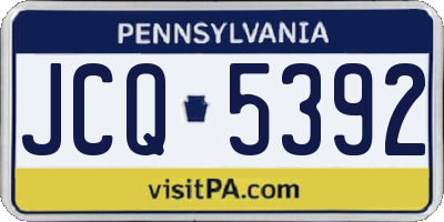 PA license plate JCQ5392