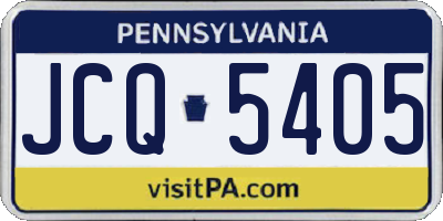 PA license plate JCQ5405