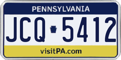 PA license plate JCQ5412