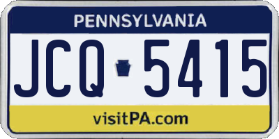PA license plate JCQ5415