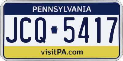 PA license plate JCQ5417
