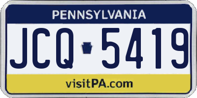 PA license plate JCQ5419