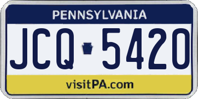 PA license plate JCQ5420