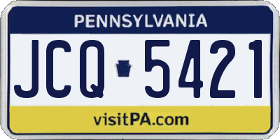 PA license plate JCQ5421