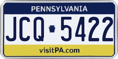 PA license plate JCQ5422