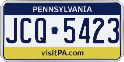 PA license plate JCQ5423