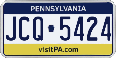 PA license plate JCQ5424
