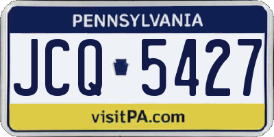 PA license plate JCQ5427