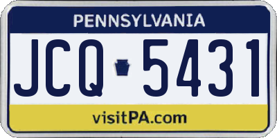 PA license plate JCQ5431