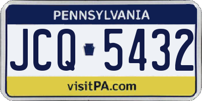 PA license plate JCQ5432