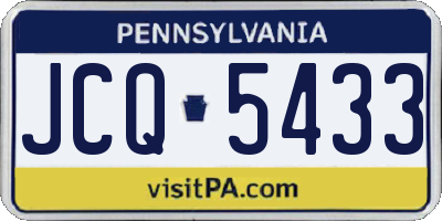 PA license plate JCQ5433
