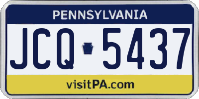PA license plate JCQ5437
