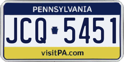 PA license plate JCQ5451
