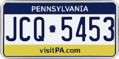 PA license plate JCQ5453