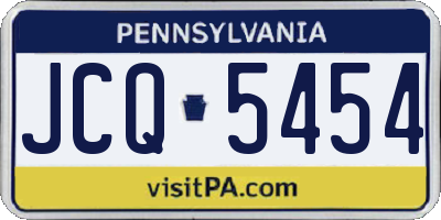 PA license plate JCQ5454