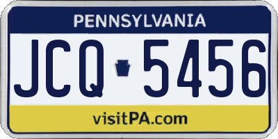 PA license plate JCQ5456
