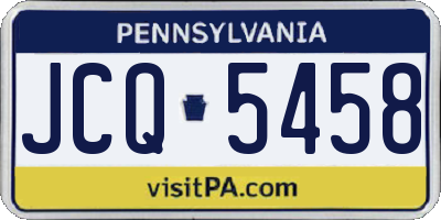 PA license plate JCQ5458
