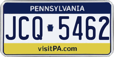 PA license plate JCQ5462