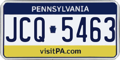 PA license plate JCQ5463