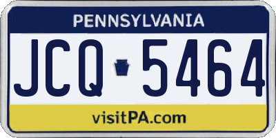 PA license plate JCQ5464