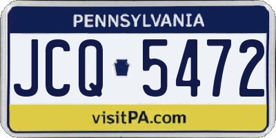 PA license plate JCQ5472