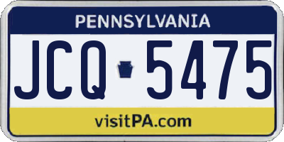 PA license plate JCQ5475