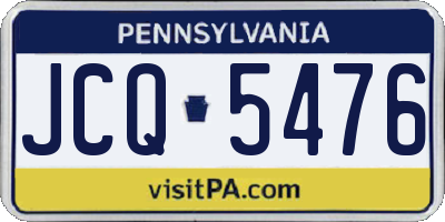 PA license plate JCQ5476