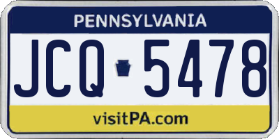 PA license plate JCQ5478