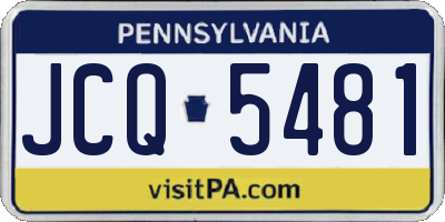 PA license plate JCQ5481