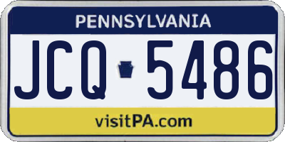 PA license plate JCQ5486