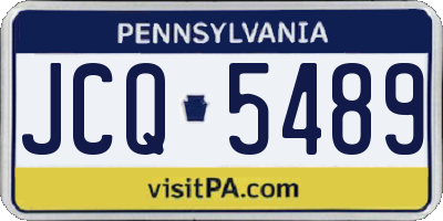 PA license plate JCQ5489