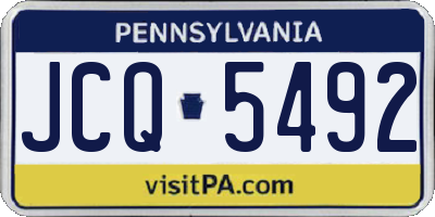 PA license plate JCQ5492