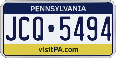 PA license plate JCQ5494
