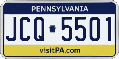 PA license plate JCQ5501