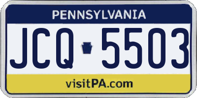 PA license plate JCQ5503