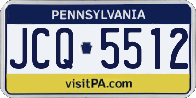PA license plate JCQ5512