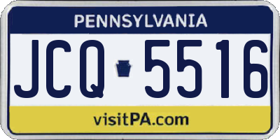 PA license plate JCQ5516